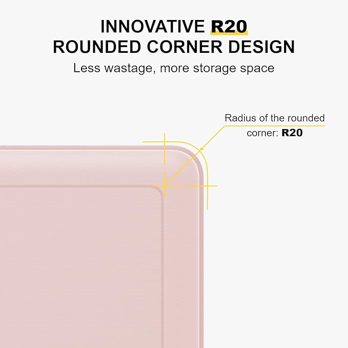 LEVEL8 Pink Suitcase with Spinner Wheels, Carry on Luggage Airline Approved, Suitcase for women Men, Lightweight Luminous Textured, Tsa Lock, 20 Inch