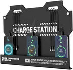 Mechanical Type Wall Mounted Charging Station with 8 PortHigh Speed Cables - Universal Dock for Apple, Type-C & Android Devices, Perfect for Airports, Hotels, Offices, School (Black)
