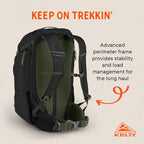 Kelty | Redwing Traveler Backpacks, Travel Pack for Adventure Travel | Burnt Olive & Black