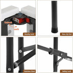 FDW Folding Half Portable Foldable Table for Parties Backyard Events (White, 6 FT 70 * 29) (White, 8 FT)