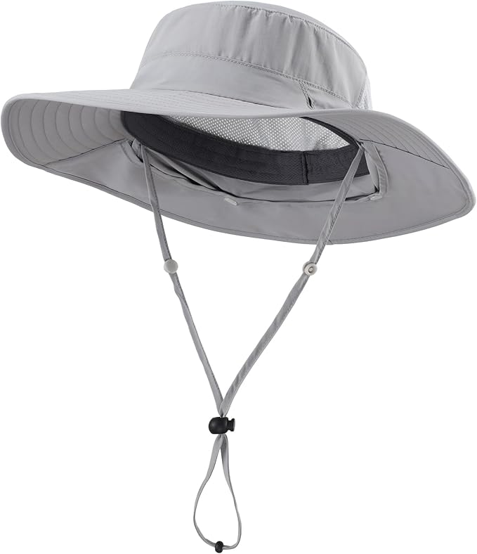 Home Prefer UPF 50+ Sun Hats for Men Women Wide Brim Fishing Hat with Neck Flap Summer Safari UV Protection Bucket Hat