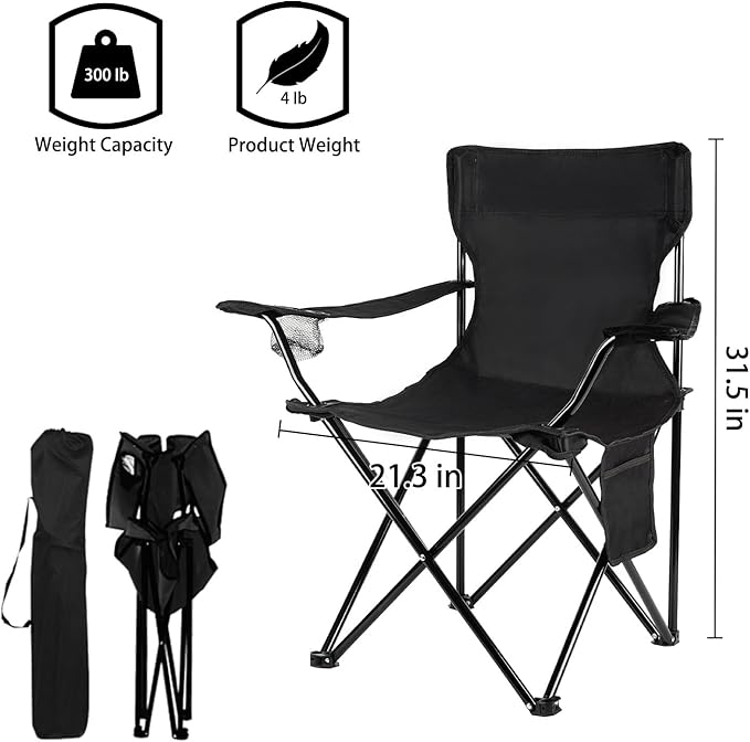 Damei century 4PCS Folding Camping Chairs-Lightweight, Installation-Free, Portable Chair for Beach, Lawn, Outdoor Sports