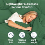 CGK Unlimited Queen Size Microfiber Pillowcase Set of 4 - Soft, Premium Quality, Machine Washable, Emerald Green