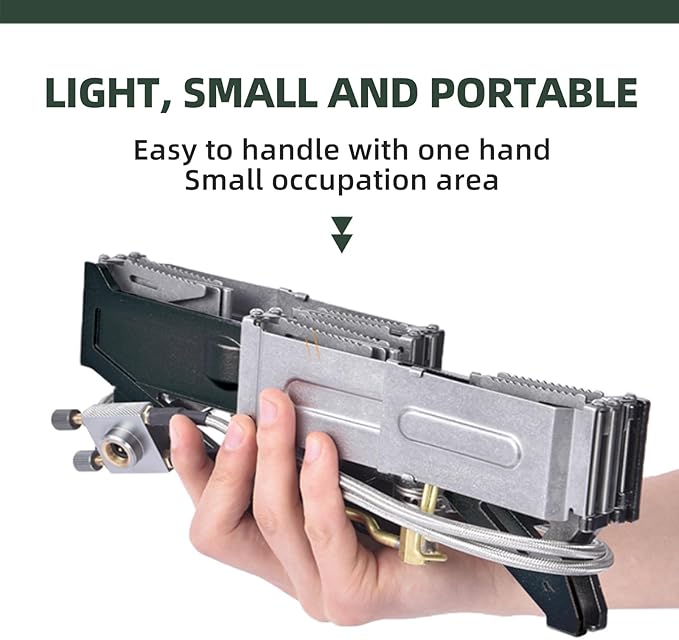 BRS-32 Portable Foldable Camping Stove Expandable Double Cooktop - Easy to Operate, Camping Kitchenware with BRS-191 Electronic Igniter