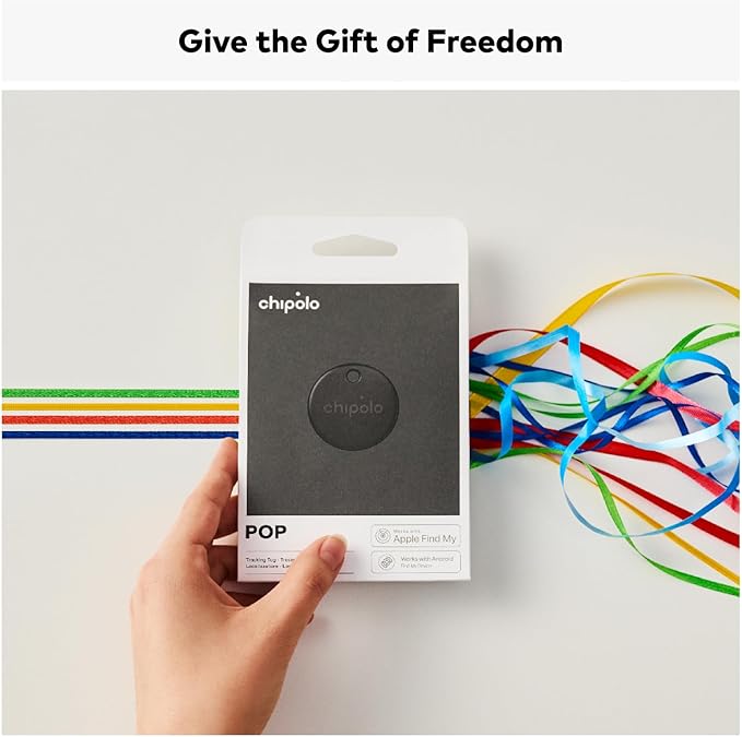 Chipolo POP Tracker Tag - Colorful, Compatible, Loud Bluetooth Tracker with Call Your Phone & Out of Range Alert, Works with Apple Find My or Google's Find My Device - 6 Pack