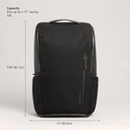 Troubadour Pioneer Backpack 3.0 - Premium Everyday Bag with Padded Laptop Section, Ventilated Shoe Compartment & Sustainable Waterproof Material - All-Day LIghtweight Comfort Design - Black