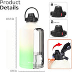 Water Bottle Insulated 32oz 40oz 64oz 128oz Straw Lid Spout Lid & 3 Lids, Leak Proof, Vacuum Insulated,Stainless Steel Water Bottle Wide Mouth for Sports, Gym or Office