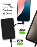 Mophie Powerstation Plus Mini 5,000mAh Power Bank - Has Integrated USB-C Cable, Fast Charging for Smartphones, Tablets, and iPhone 17/16/15
