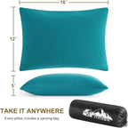Ivellow Memory Foam Travel Pillow Compressible Camping Pillow for Sleeping Shredded Memory Foam Pillow Compact Firm Supportive Small Pillow for Adults Kids Outdoor Backpacking Hiking Essential Gear-S