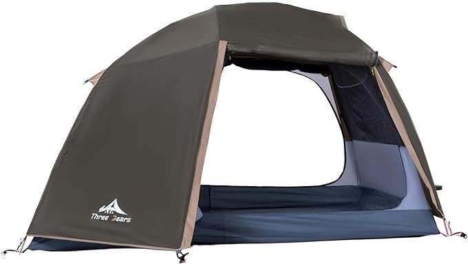 ThreeBears 4-Person Backpacking Tent Shelter, 3000mm Waterproof, Easy Setup, Spacious for Family Outdoor Adventures, Hiking, and Camping Trips