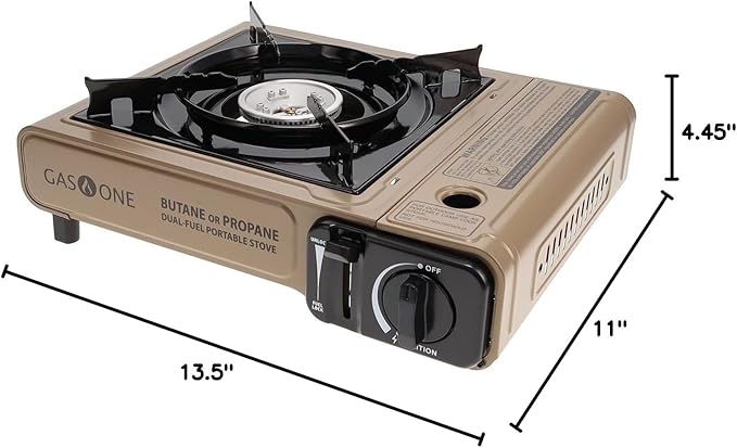Gas One GS-3400P Propane or Butane Stove Dual Fuel Stove Portable Camping Stove - Patented - with Carrying Case Great for Emergency Preparedness Kit