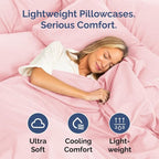 Queen Pillow Cases Set of 2 - Ultra Soft Hotel Quality Pillowcase Covers - Comfy Cozy Bedding for Women, Men, Kids & Teens - Machine Washable Pillow Protectors - 2 Pieces Set - Queen Size Baby Pink