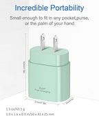 Type C Charger Fast Charging for iPhone 17 16 15,10FT USB C Samsung Chargers Block 25W Super Fast Chargers for Samsung Galaxy S25/S24 S23/iPhone Air/17/17 Pro Max/iPhone 16/16 Pro Max/15 Pro(Green)