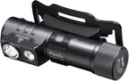Fenix HM71R Headlamp, 2700 Lumen Super Bright USB-C Rechargeable Spot Light Flood Light L-Shape 90 Degree Right Angle Flashlight Industrial Grade with LumenTac Organizer