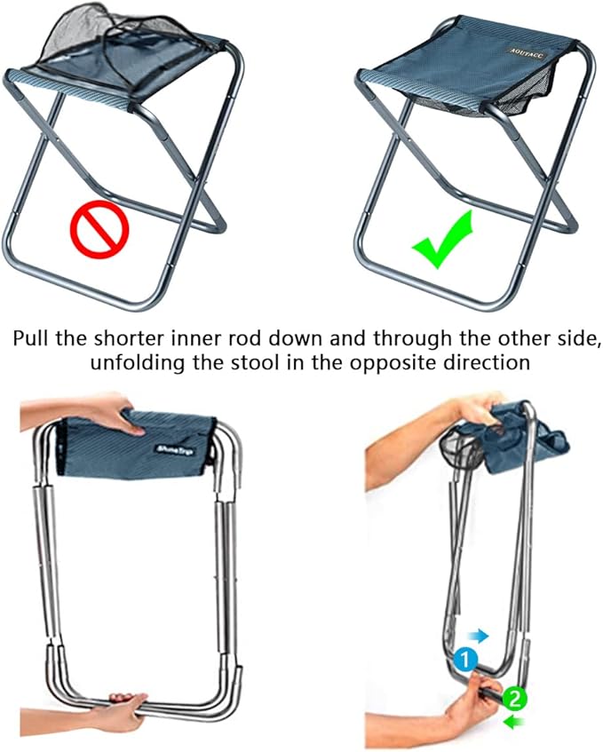 AOUTACC Ultralight Portable Folding Camping Stool for Outdoor Fishing Hiking Backpacking Travelling(XL:13"x14"x15";Large:11.8"x11"x11.4"; Medium:8.3"x9.5"x 11")
