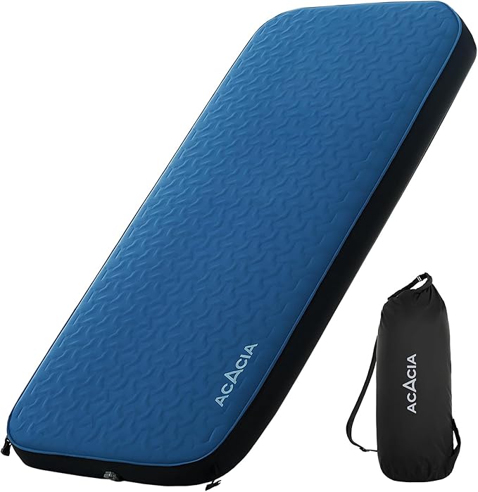 ACACIA 4.3" Thick Self Inflating Sleeping Pad with Foam | Innovative Y-Shaped Telescopic Structure | Ultraportable Camping Mattress | Outdoor Compact Air Mat for Tent Car |