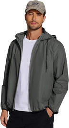 COOFANDY Men's Packable Rain Jacket Lightweight Waterproof Raincoat with Hood Travel Hiking Golf Windbreaker