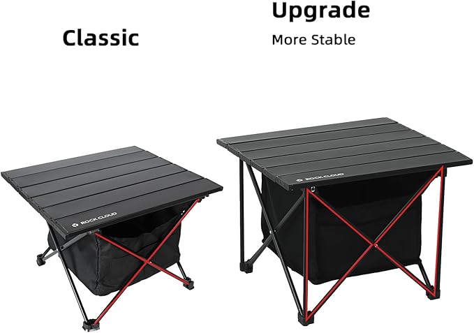 ROCK CLOUD Portable Camping Table Ultralight Aluminum Camp Table Folding Compact Beach Table with Storage Bag for Camping Hiking Backpacking Outdoor Picnic(Reinforced Frame-Small)