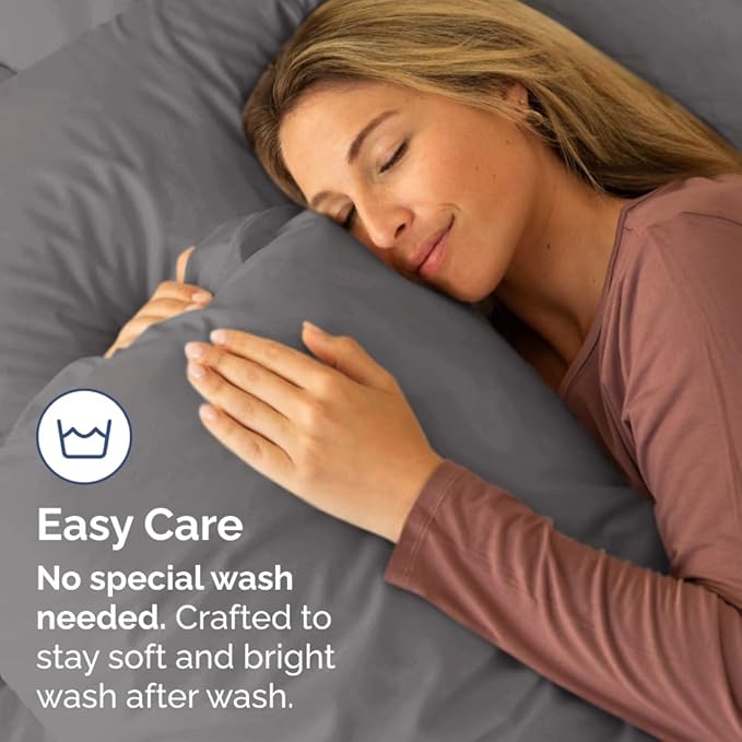 King Standard Pillow Cases Set of 2 - Soft Hotel Quality Pillowcase Covers - Comfy Bedding for Women, Men, Kids and Teens - Machine Washable Pillow Protectors - 2 Piece Set - King Standard Dark Grey
