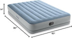 Intex 64159E Dura-Beam Plus Mid-Rise Air Mattress: Fiber-Tech - Queen Size - Built-in USB Electric Pump - 14in Bed Height - 600lb Weight Capacity