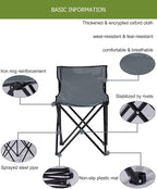 ZONEMEL Portable Fast Folding Chair, Ideal for Sauna, Fishing, Lightweight Compact Backpack Chairs, Grey