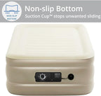 Simpli Comfy 18” Twin Inflatable Air Mattress with Built-in Dual Pump, Elevated, Adjustable Firmness, Self-Inflating Blow-Up Mattress with Storage Bag for Home, Guest, Travel, Camping, Relocation