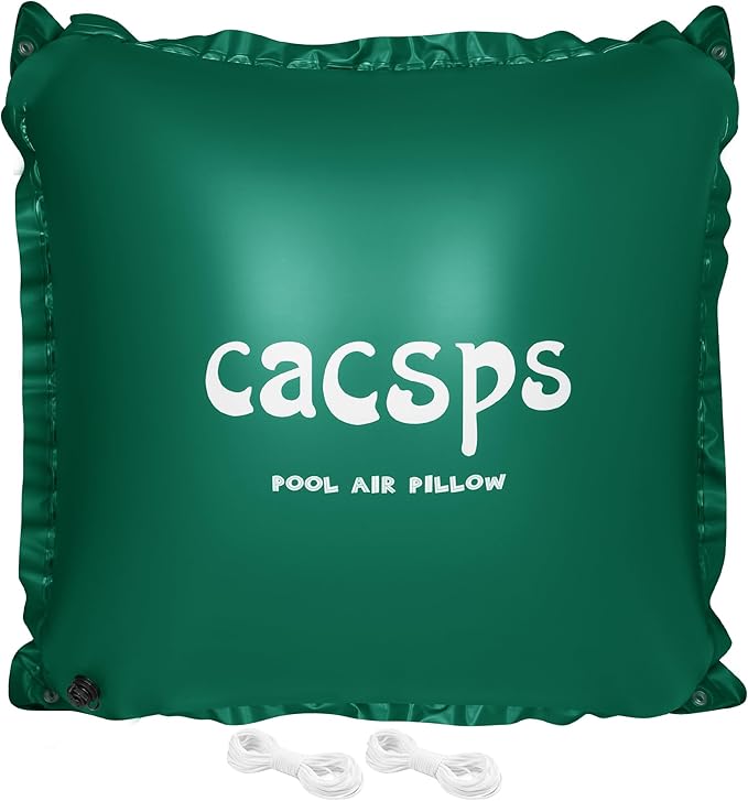 Above Ground Pool Pillow - 4x4 Ft Air Pillow for Winterizing, 0.5mm PVC Material, 2X 16.5Ft Green Rope