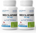 Puregen Labs Meclizine 25 mg Antiemetic 200 chewable Tablets | Motion Sickness Relief - Prevent Nausea, Vomiting, and Dizziness | Dairy Free | Made in USA | Value Pack – Total 400 chewable Tablets