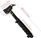 Camping Hammer Heavy Duty with Tent Stake Remover, 12.6" Steel Tent Hammer - Rubber Covered Handle Tent Mallet with Holding Strap (Black)