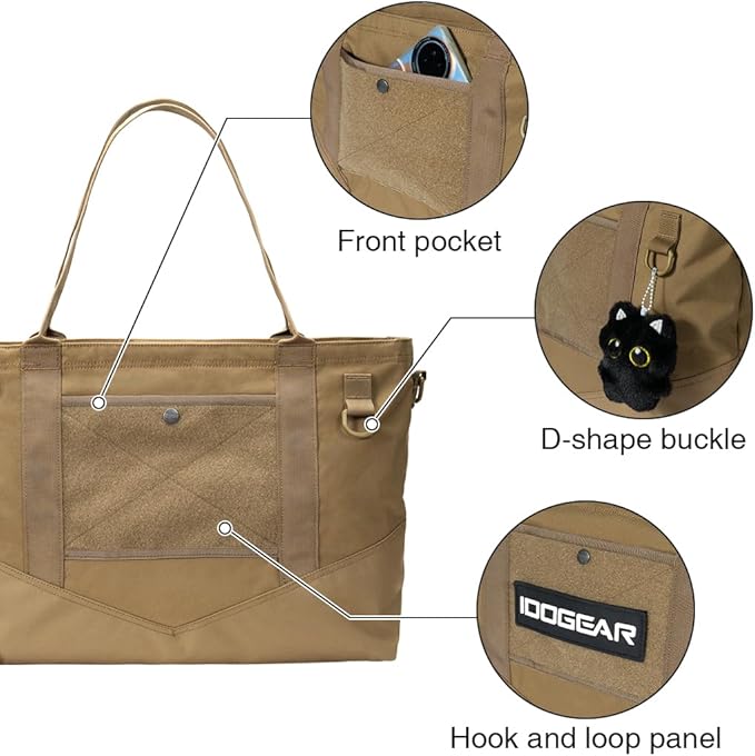 IDOGEAR Tactical Handheld Tote Pouch Multiuse Zipper Storage Bag Portable EDC Organizer For Camping Traveling Gym Commute