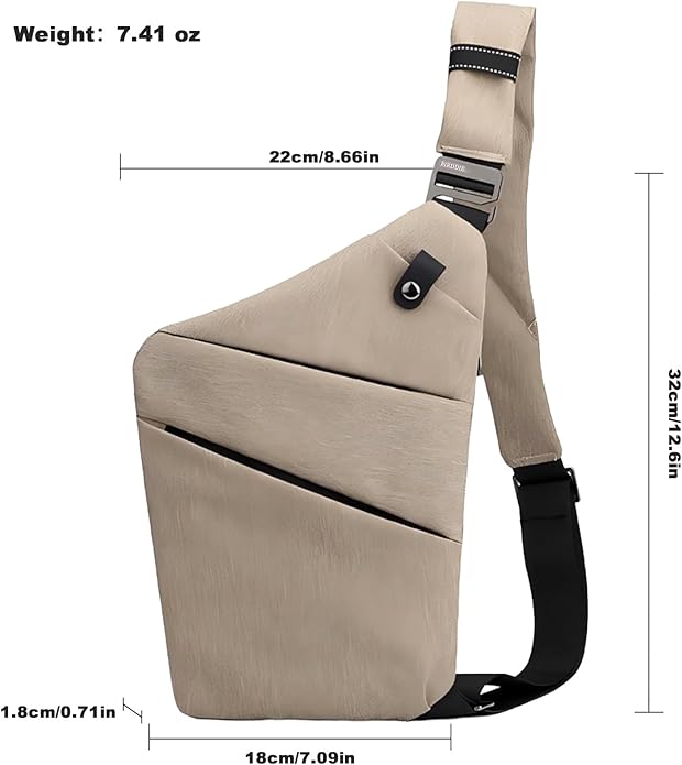 Anti Theft Travel Bag, One Shoulder Large Capacity Cross-body Bag Chest Fashion Lightweight Sling Bags for Travel Sports