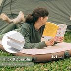 Thick Luxury Self Inflating Single Sleeping Pad with Solid Foam| Portable Inflatable Roll Up Camping Air Mattress 3.1" Thick | Adult Ourdoor Camping Rooftop Tent Van SUV