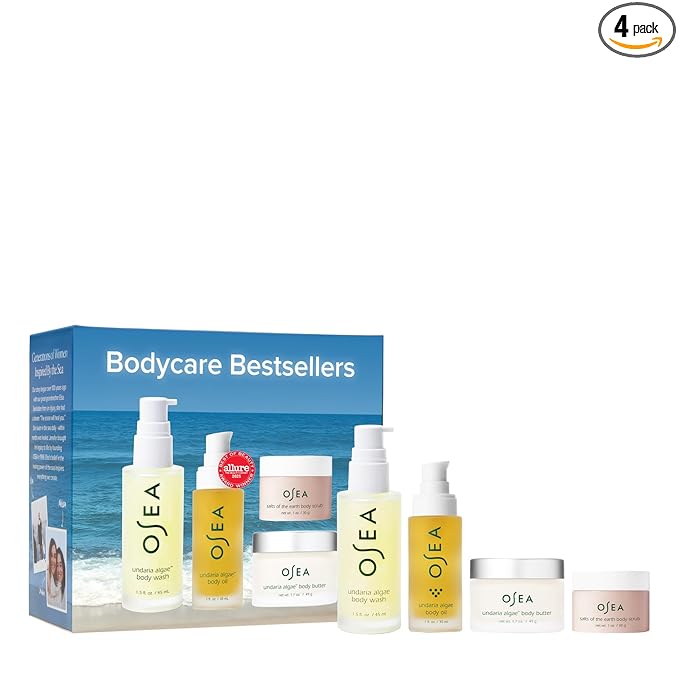 OSEA Bodycare Bestsellers Skincare Set - 4-piece Body Travel Set - 1oz - Body Oil, Body Butter, Body Scrub, & Body Wash