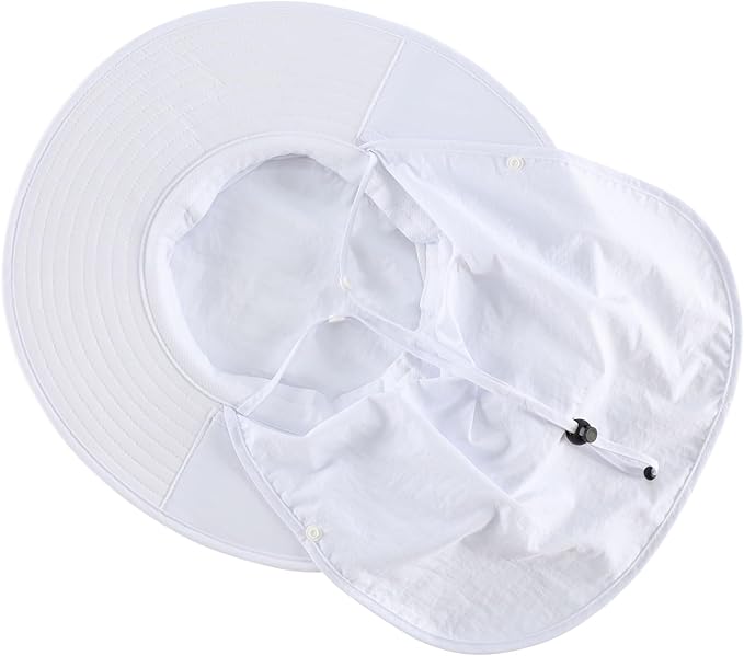 Home Prefer UPF 50+ Sun Hats for Men Women Wide Brim Fishing Hat with Neck Flap Summer Safari UV Protection Bucket Hat