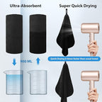 BOGI Microfiber Travel Sports Towel-Quick Dry Soft Lightweight Absorbent Compact for Camping Gym Beach Bath Yoga Swimming Backpacking (XL:72''x32''+16''x16''-Black)