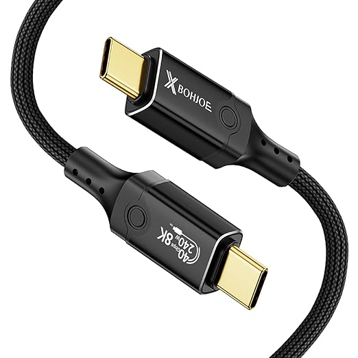40Gbps USB 4.0 to USB C Cable for Thunderbolt 4 Cable 3.3ft USB4 Sync 8K/5K@60Hz Display Type C 240W Charging Compatible iPhone 15/16 Pro/Max GoogL/MacBook Pro/Air iPad Laptop Monitor(Black)