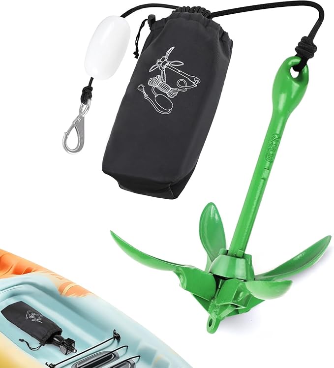 Alpinista Kayak Anchor, 3.5 lb Paddle Board Anchor Kit with 40 ft Marine Rope for Kayak, Canoes, SUP, Fishing, and Paddleboard Accessories