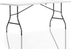 Cosco 6ft Fold-in-Half Blow Molded Folding Table, Indoor/Outdoor, Comfort Handle, Lightweight Plastic Construction - White