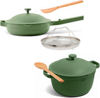 Our Place Cookware Duo - 7-Piece Set Including the Always Pan, Perfect Pot and Spatulas | Multifunctional, Toxin-Free Nonstick | Heat Safe up to 450°F | Oven, Stove, Induction Compatible | Sage