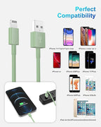 Susnwere 4 Pack Apple MFi Certified Lightning Cable 1ft, Fast iPhone Charging Cord for iPhone 14/14Pro/13/13Pro/12/11/11Pro/11Max/X/XS/XR/XS Max/8, iPad (Green)