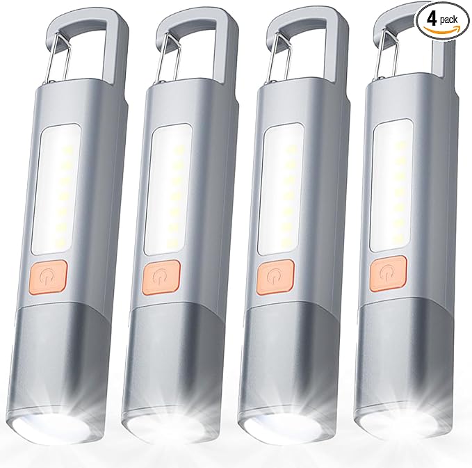 Rechargeable LED Flashlights High Lumens, 20,000 Lumens Super Bright Flashlight with USB Cable and Hook, 3 Modes, Waterproof Flash Light Handheld Powerful Flashlight for Home Camping ﻿- 4 Pack