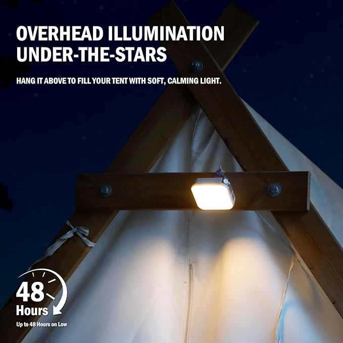 WARSUN Rechargeable Camping Lantern 1000 Lumens, 6000mAh Portable LED Light with Solar Charging, 4 Color Temperatures, 3 Brightness Levels, Hanging Flashlight for Outdoor Use