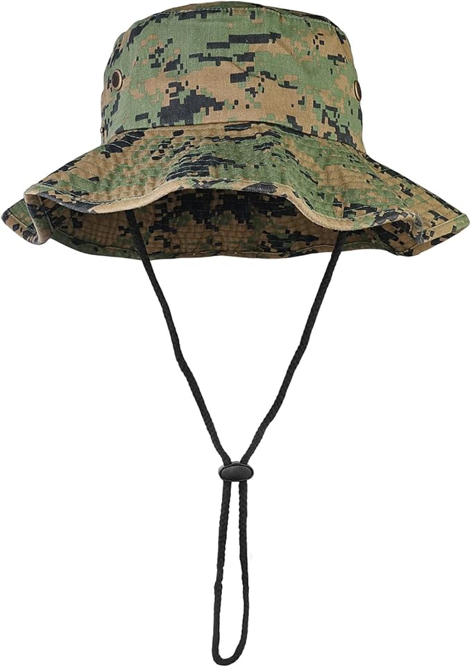 Wide Brim Hiking Fishing Safari Boonie Bucket Hats 100% Cotton UV Sun Protection for Men Women Outdoor Activities