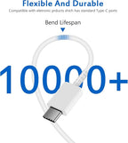 Type C Charger Fast Charging for iPhone 17 16 15,10FT USB C Samsung Chargers Block 25W Super Fast Chargers for Samsung Galaxy S25/S24 S23/iPhone Air/17/17 Pro Max/iPhone 16/16 Pro Max/15 Pro(White)