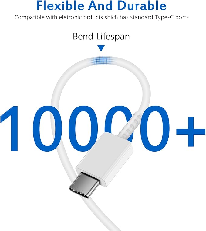 Type C Charger Fast Charging for iPhone 17 16 15,10FT USB C Samsung Chargers Block 25W Super Fast Chargers for Samsung Galaxy S25/S24 S23/iPhone Air/17/17 Pro Max/iPhone 16/16 Pro Max/15 Pro(White)
