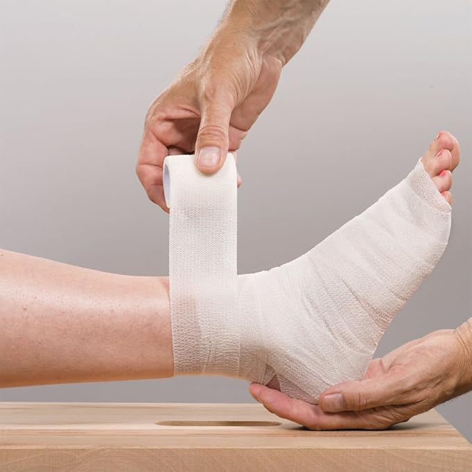 RISEN Cohesive Bandage 2” x 5 Yards, 6 Rolls, Self Adherent Wrap Medical Tape, Adhesive Flexible Breathable First Aid Gauze Ideal for Stretch Athletic