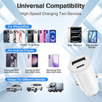 USB C Car Charger for iPhone 17 16 15 Pro Max, 40W Dual Port USB-C & USB-A Car Fast Charging Adapter, 2X3FT C to C Cable & A to C Carplay Cable for iPhone 17 16 15 Series/iPhone Air,iPad,Samsung-Pink