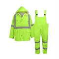 Global Glove FrogWear GLO-8000 Unisex High-Visibility Rain Suit, Lightweight Three-Piece Rain Gear with Waterproof Jacket, Bibs, and Detachable Hood – Neon Yellow, 3X-Large
