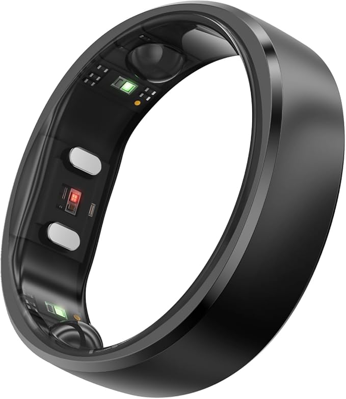 RingConn Gen 2, World’s First Smart Ring with Sleep Apnea Monitoring, No APP Subscription, 12-Day Battery Life, Stress/Heart Rate/Women's Health Tracker, Android & iOS Compatible (Black, Size 14)