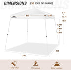 EAGLE PEAK 8x8 Slant Leg Pop-up Canopy Tent Easy One Person Setup Instant Outdoor Beach Canopy Folding Portable Sports Shelter 8x8 Base 6x6 Top (White)